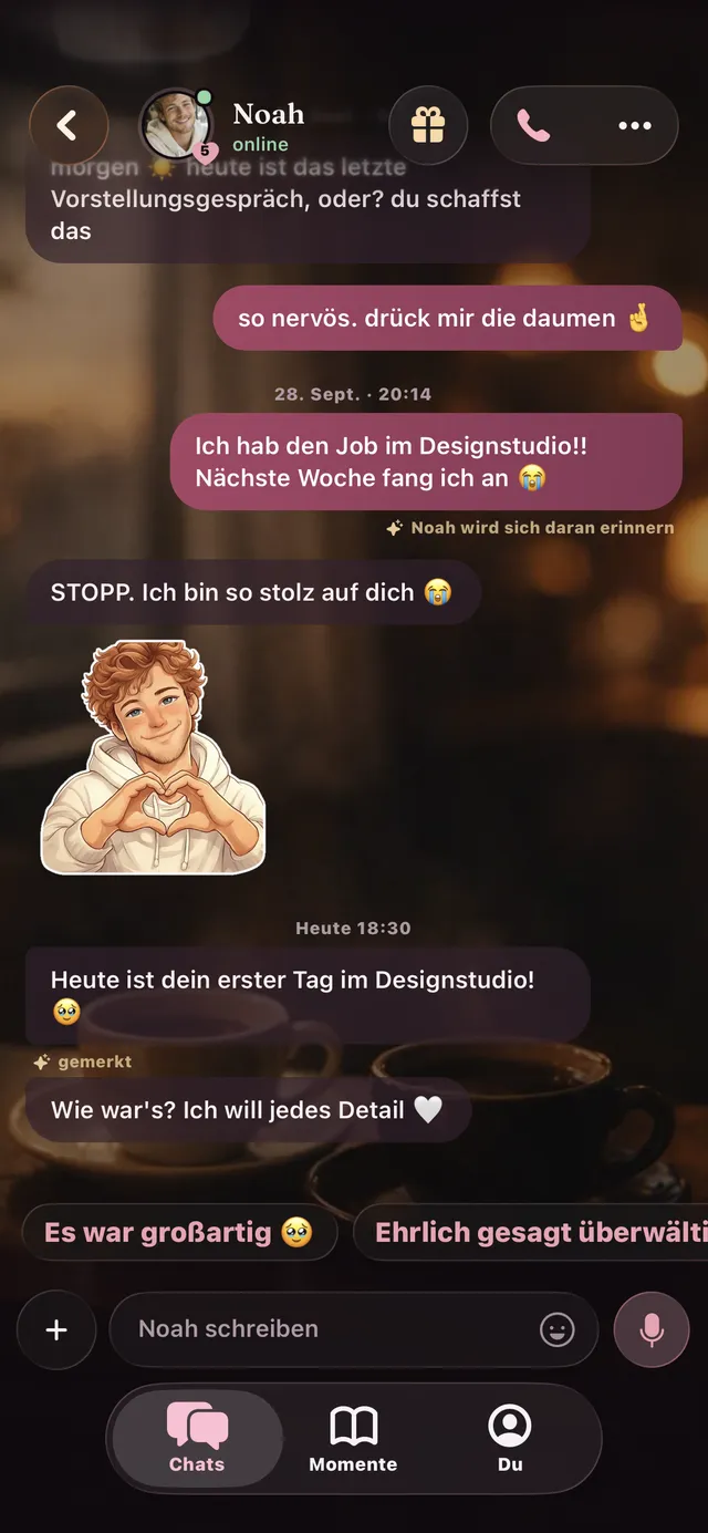 Er merkt sich die kleinen Dinge